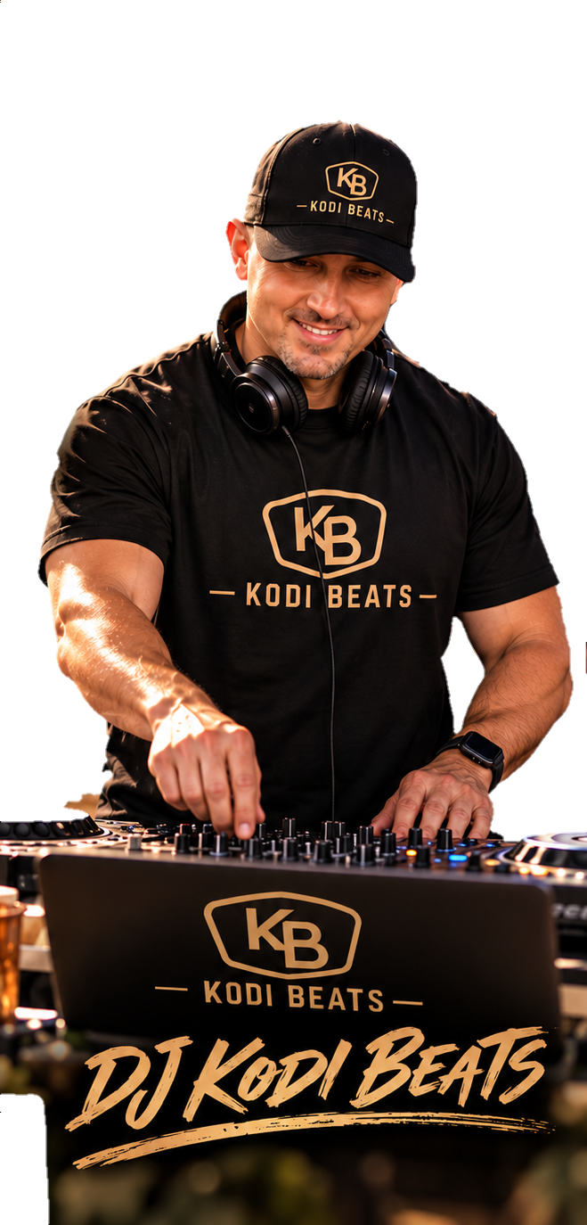 DJ Kodi Beats performing behind a DJ controller